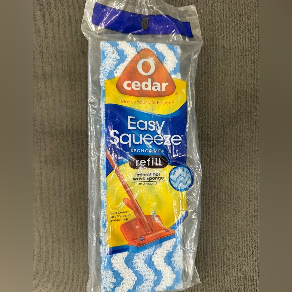 O Cedar Easy‎ Squeeze Sponge Mop Refill - Microfiber Wave Sponge Replacement NOS